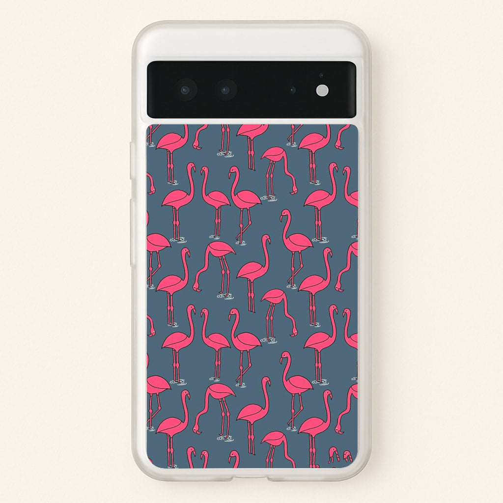 Basic Pink Flamingo Pattern - Animals Phone Case for Google Pixel 6