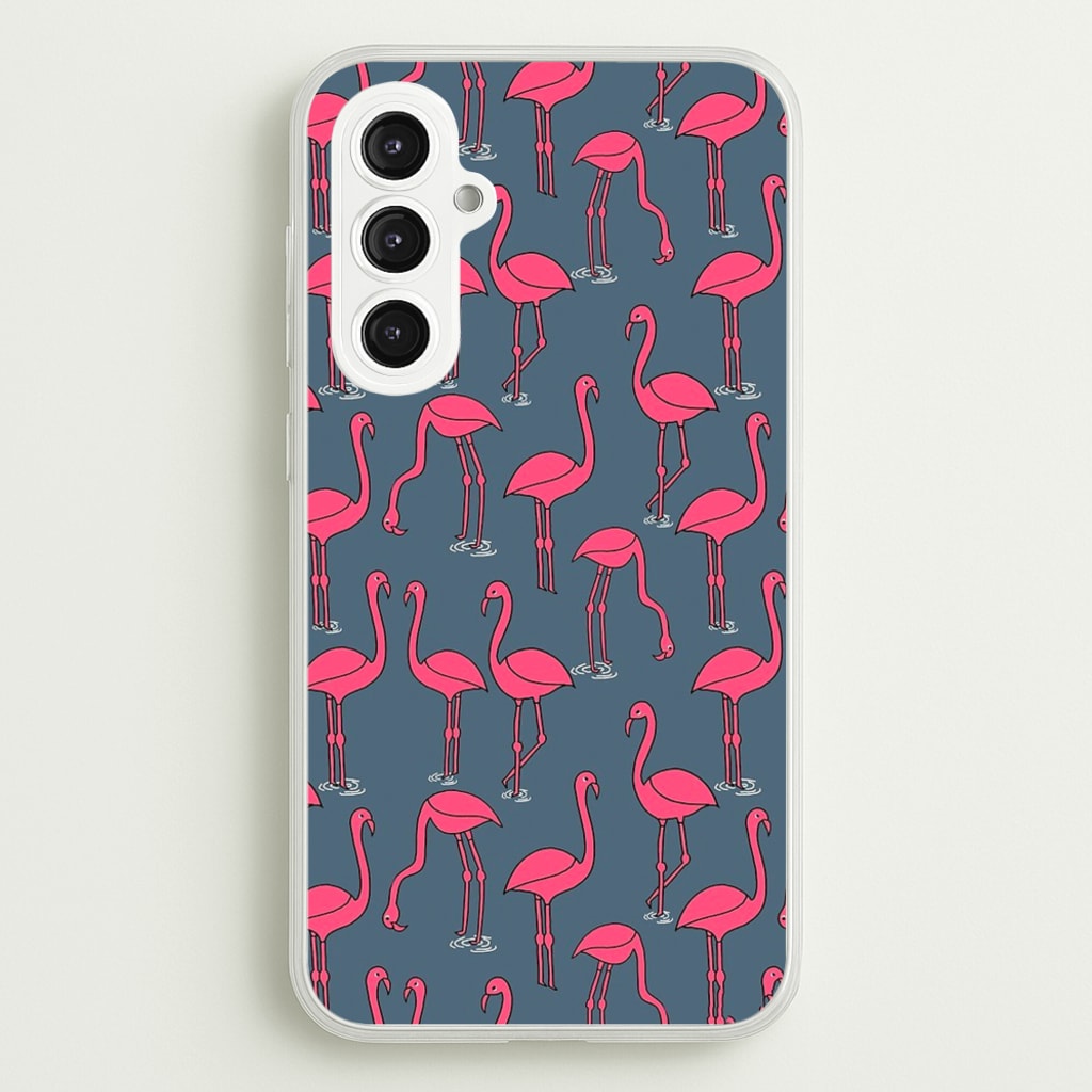 Basic Pink Flamingo Pattern - Animals Phone Case for Galaxy S23FE