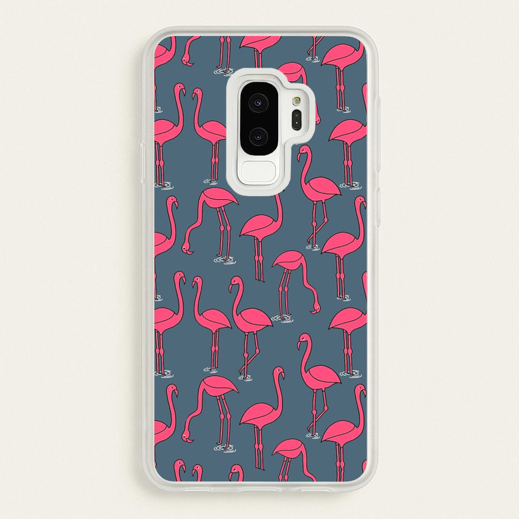 Basic Pink Flamingo Pattern - Animals Phone Case for Galaxy S9 Plus