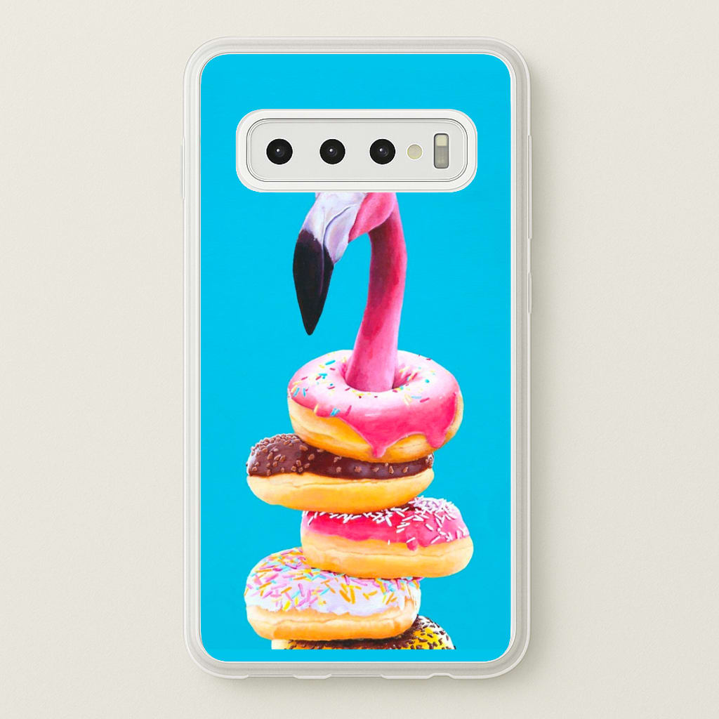 A Famished Flamingo - Animals Phone Case for Galaxy S10 Plus