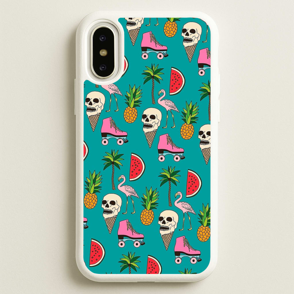 Skull Creams - Summer Pattern - Flamingos Phone Case for iPhone X / XS