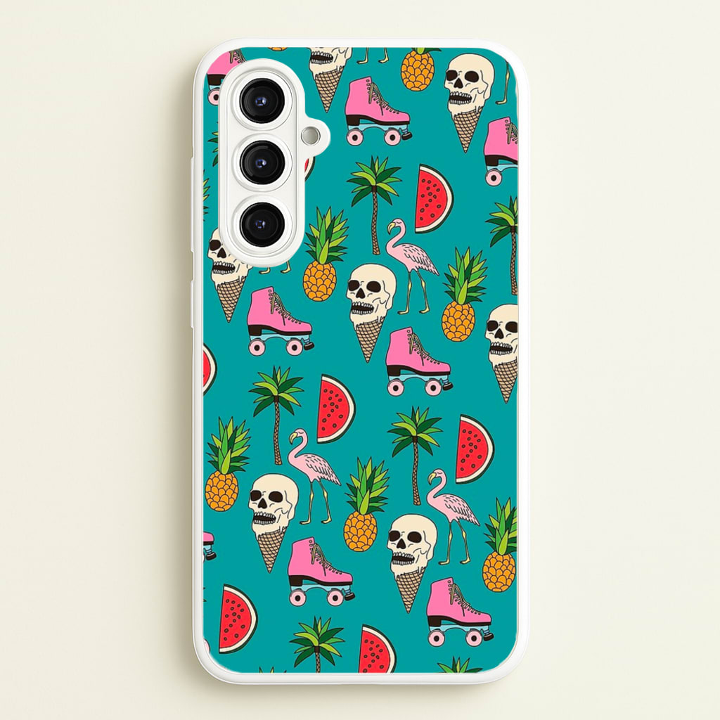 Skull Creams - Summer Pattern - Flamingos Phone Case for Galaxy A16