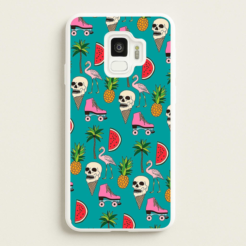 Skull Creams - Summer Pattern - Flamingos Phone Case for Galaxy S9