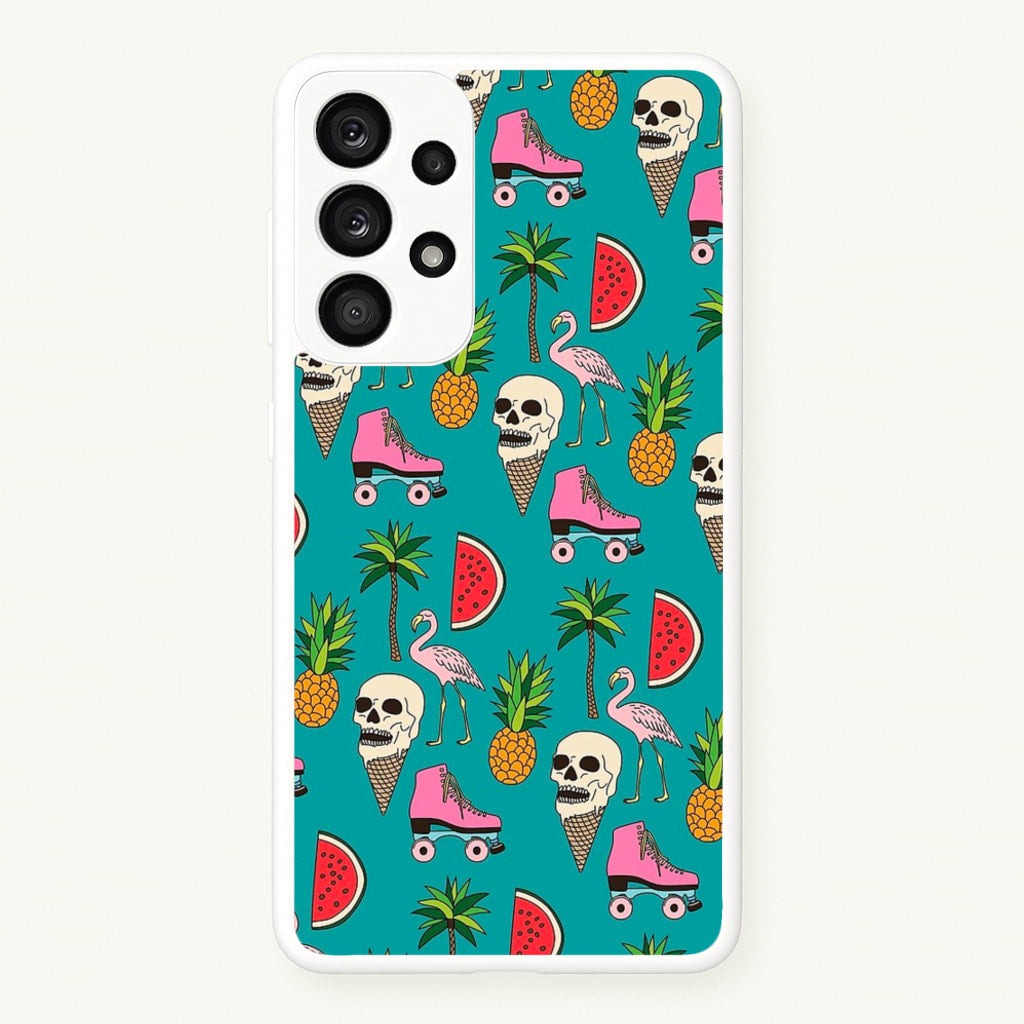 Skull Creams - Summer Pattern - Flamingos Phone Case for Galaxy A53