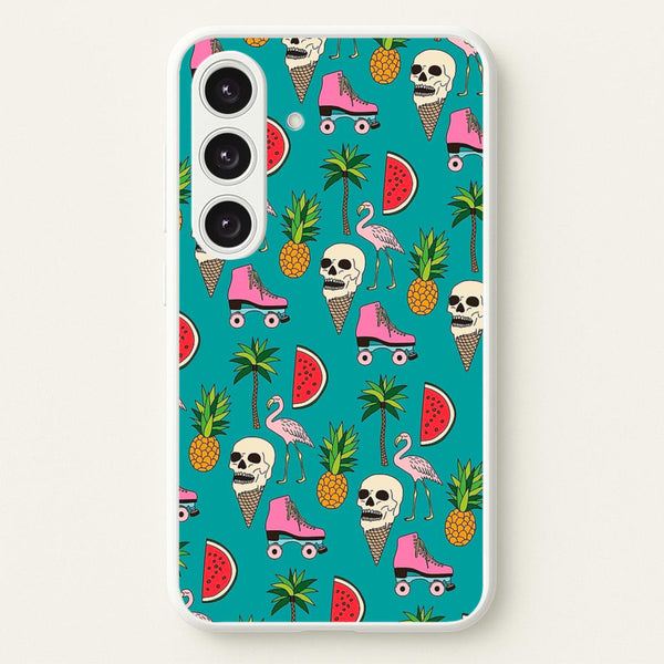 Skull Creams - Summer Pattern - Flamingos Phone Case for Galaxy S24 Plus