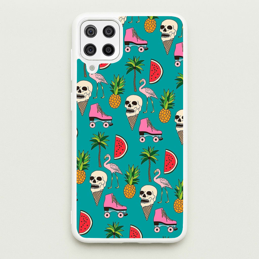 Skull Creams - Summer Pattern - Flamingos Phone Case for Galaxy A12
