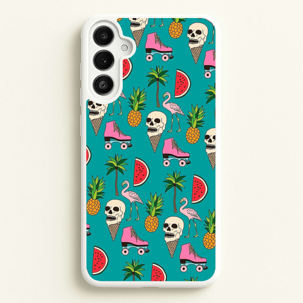 Skull Creams - Summer Pattern - Flamingos Phone Case for Galaxy A34