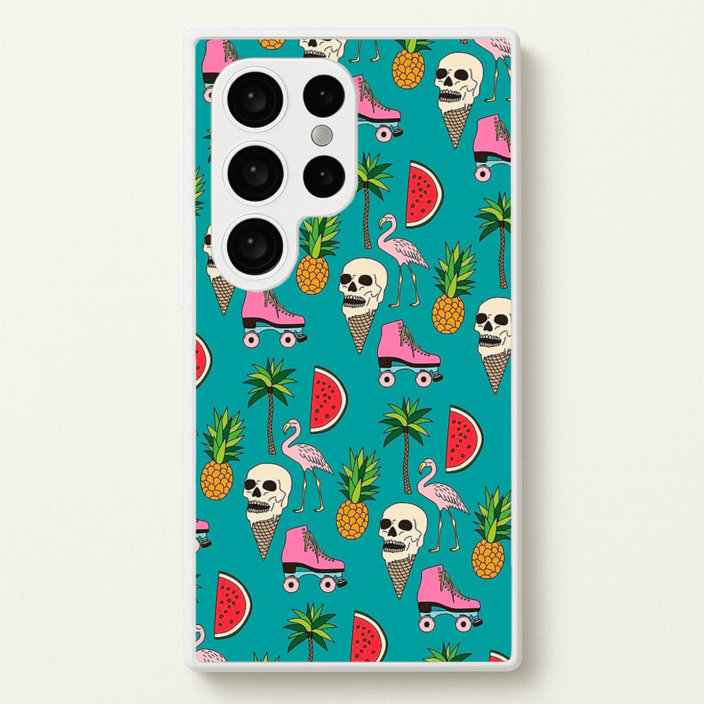 Skull Creams - Summer Pattern - Flamingos Phone Case for Galaxy S24 Ultra
