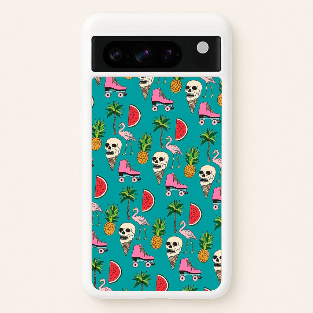 Skull Creams - Summer Pattern - Flamingos Phone Case for Google Pixel 8 Pro
