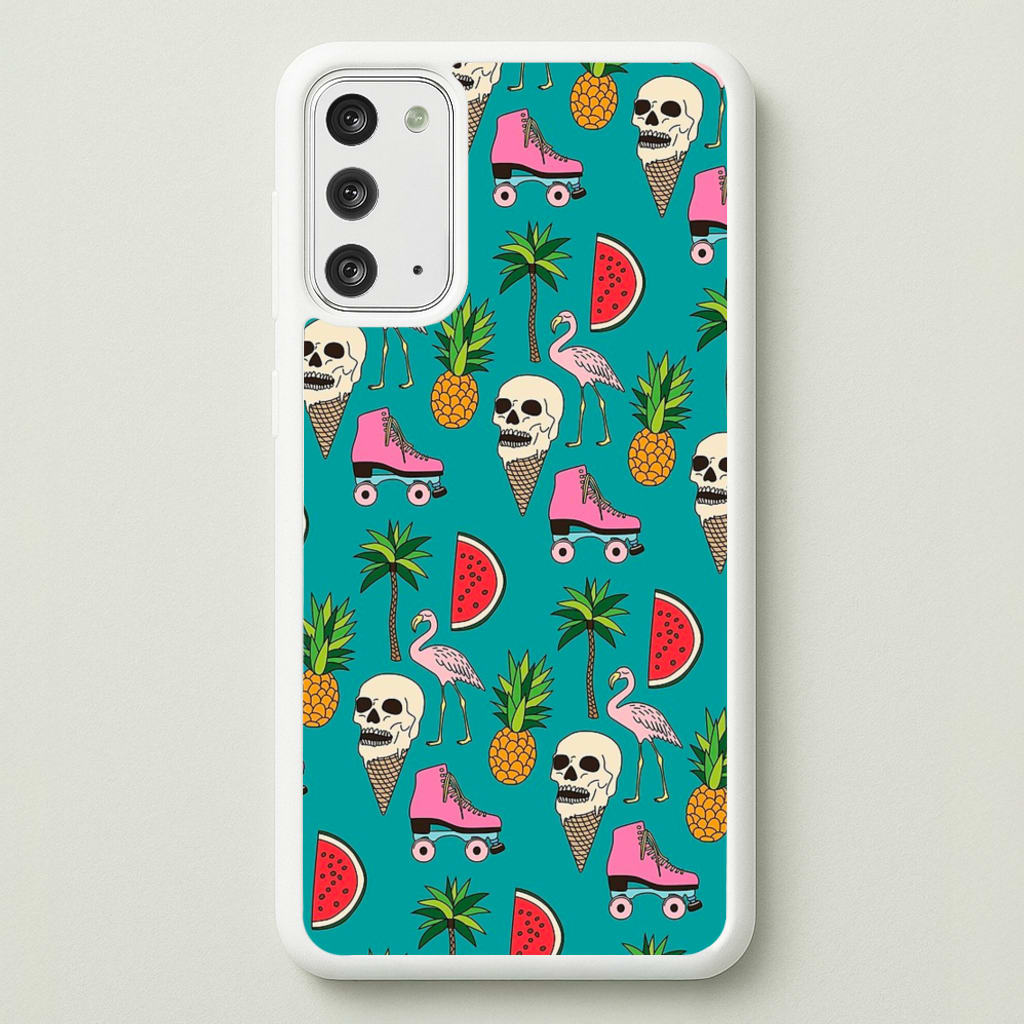 Skull Creams - Summer Pattern - Flamingos Phone Case for Galaxy Note 20