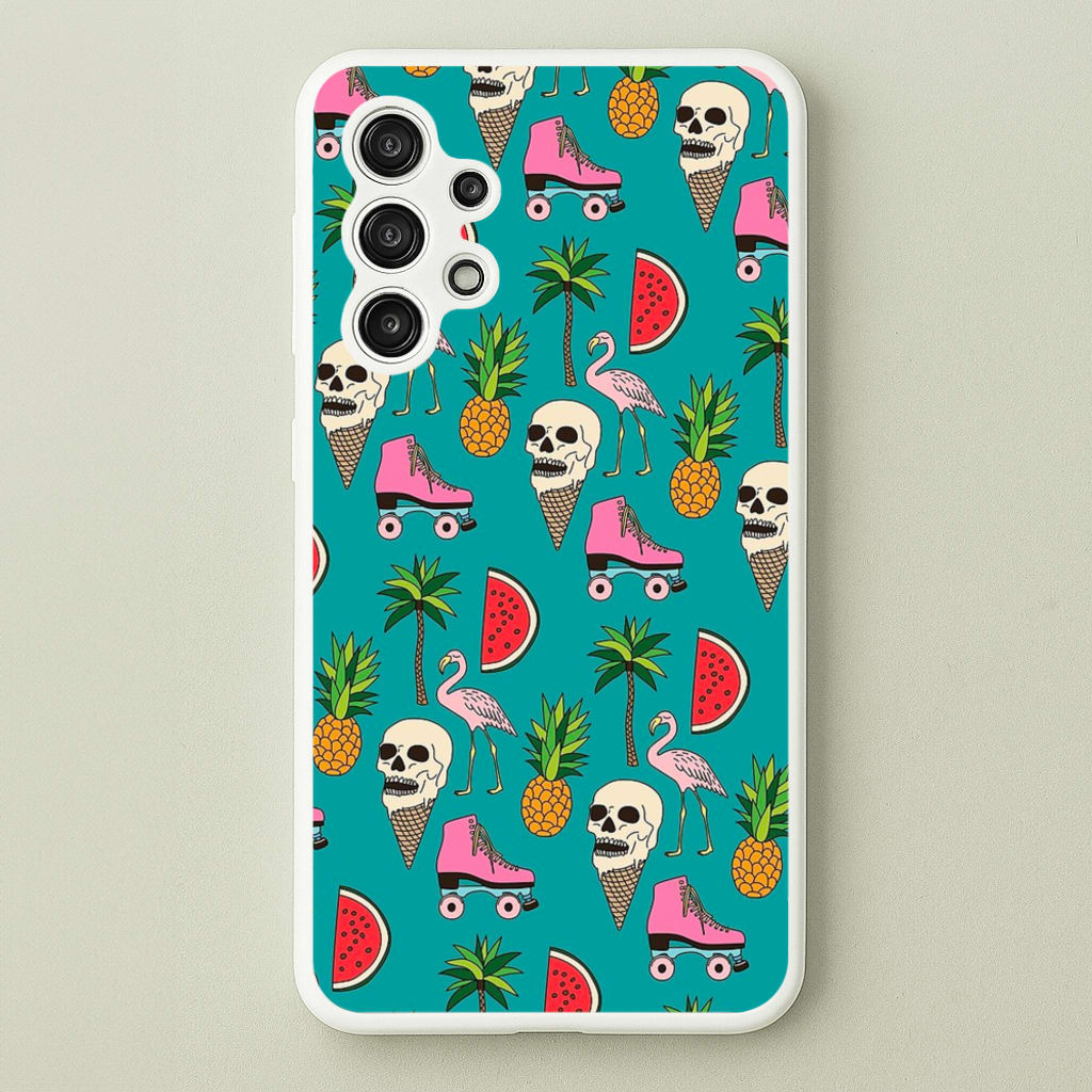 Skull Creams - Summer Pattern - Flamingos Phone Case for Galaxy A13