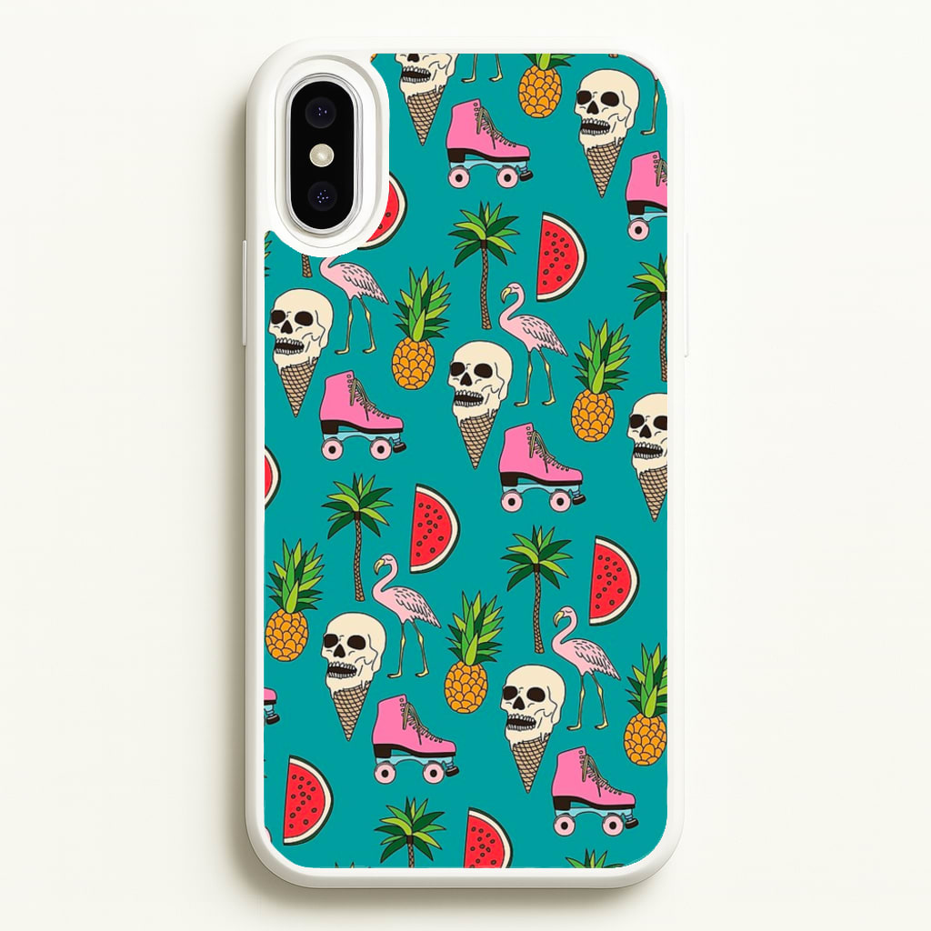 Skull Creams - Summer Pattern - Flamingos Phone Case for iPhone XS Max
