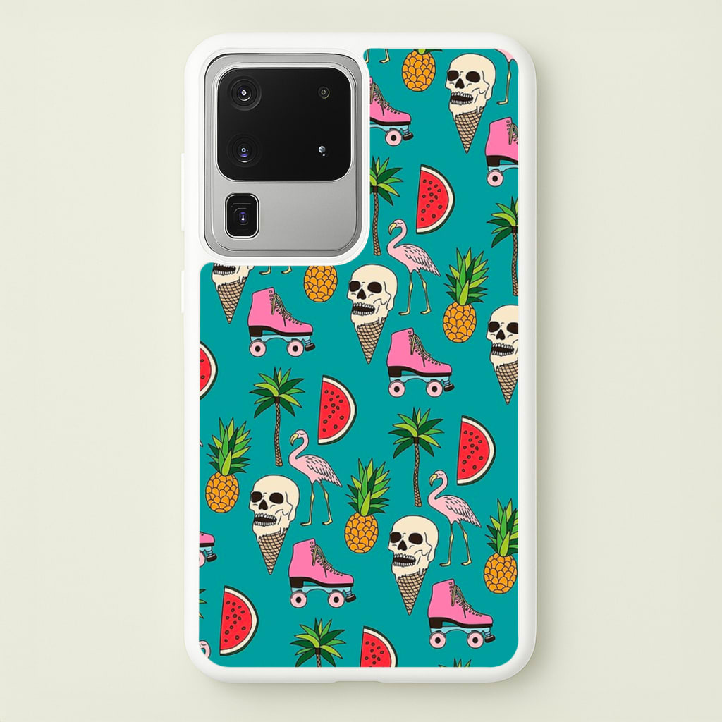 Skull Creams - Summer Pattern - Flamingos Phone Case for Galaxy S20 Ultra