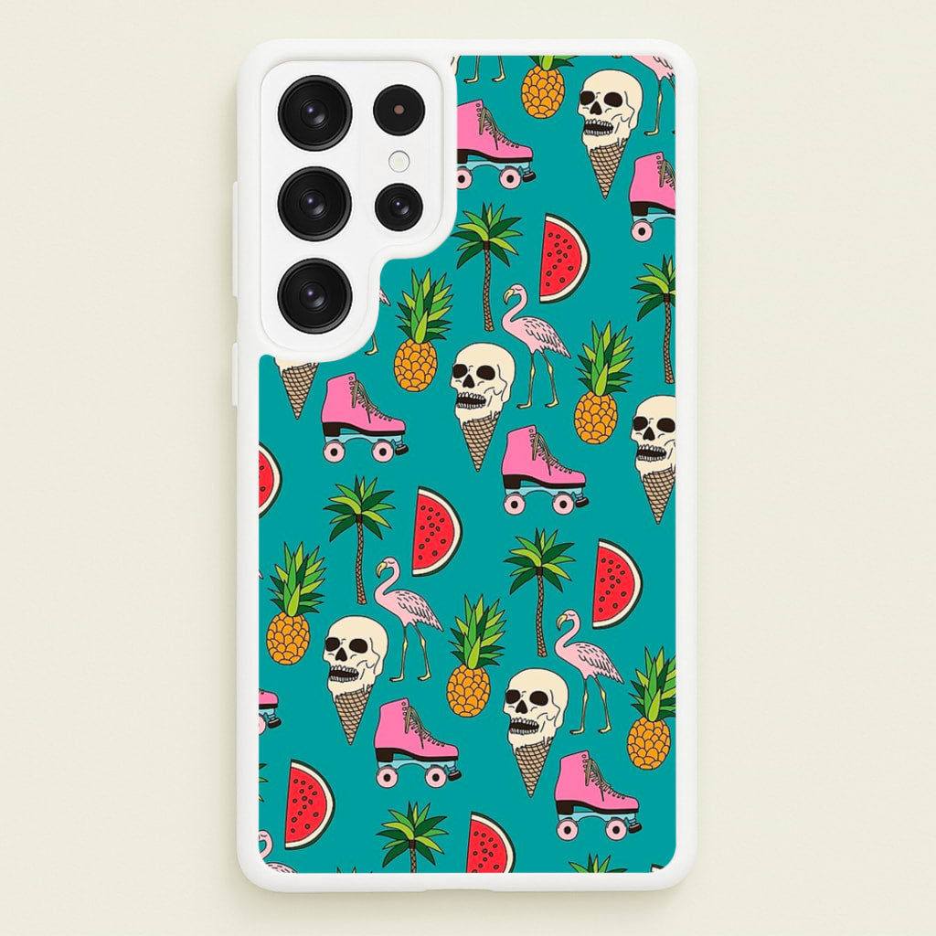 Skull Creams - Summer Pattern - Flamingos Phone Case for Galaxy S22 Ultra