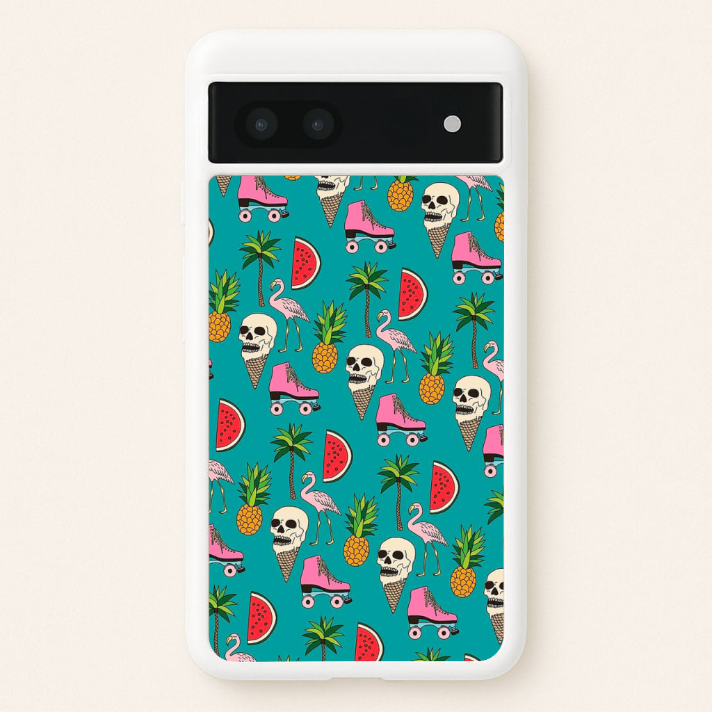 Skull Creams - Summer Pattern - Flamingos Phone Case for Google Pixel 6a