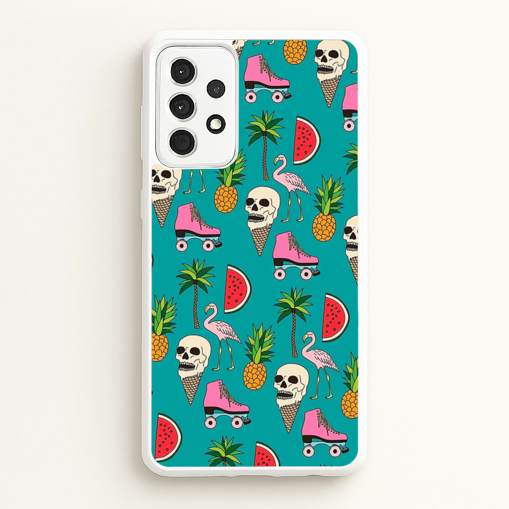 Skull Creams - Summer Pattern - Flamingos Phone Case for Galaxy A52 / A52s