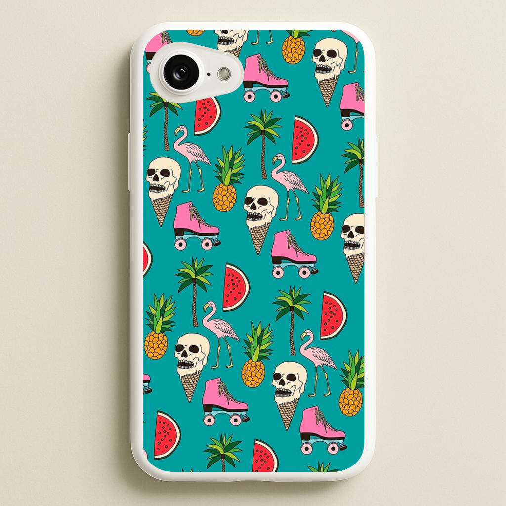 Skull Creams - Summer Pattern - Flamingos Phone Case for iPhone 16e