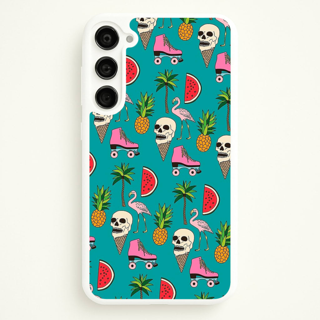Skull Creams - Summer Pattern - Flamingos Phone Case for Galaxy S23