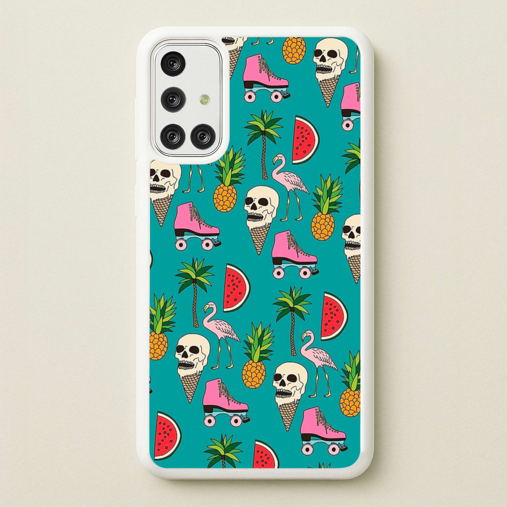 Skull Creams - Summer Pattern - Flamingos Phone Case for Galaxy A71