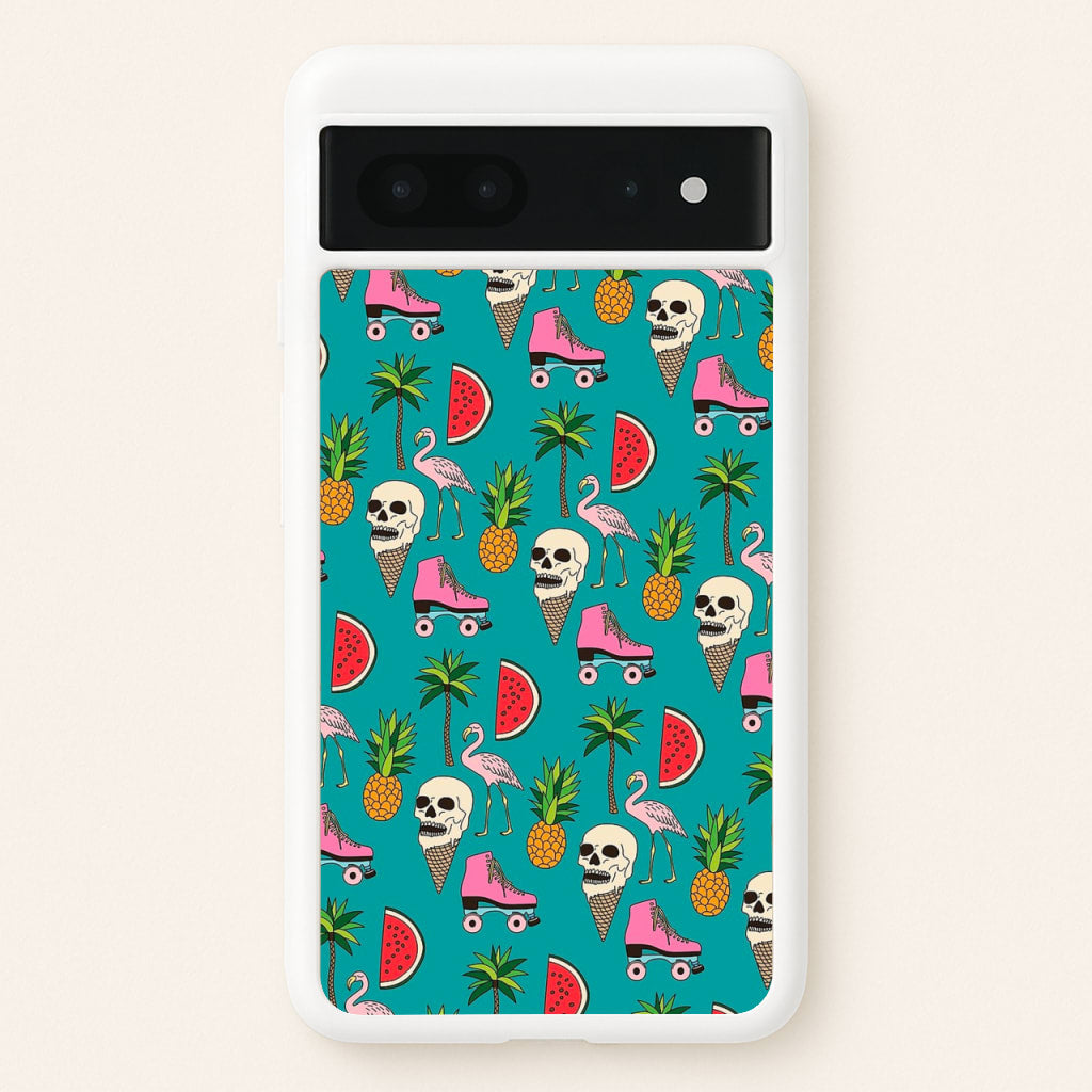 Skull Creams - Summer Pattern - Flamingos Phone Case for Google Pixel 7