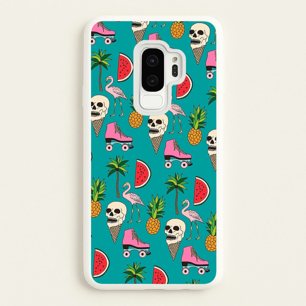 Skull Creams - Summer Pattern - Flamingos Phone Case for Galaxy S9 Plus