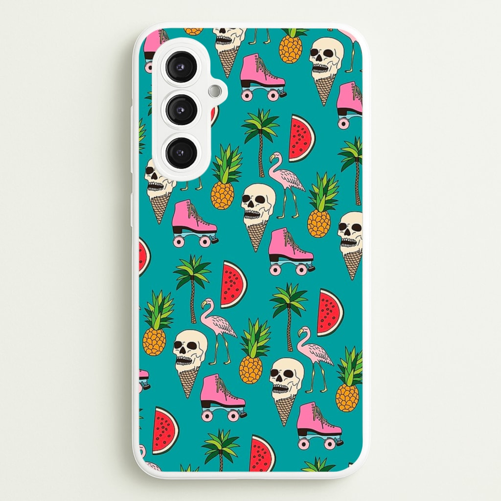 Skull Creams - Summer Pattern - Flamingos Phone Case for Galaxy S23FE