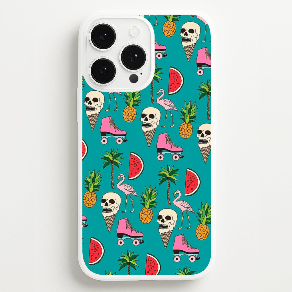 Skull Creams - Summer Pattern - Flamingos Phone Case for iPhone 13 Pro Max