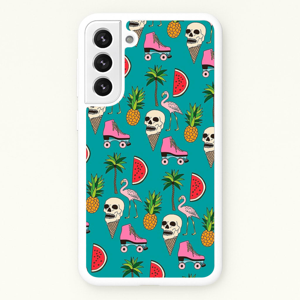 Skull Creams - Summer Pattern - Flamingos Phone Case for Galaxy S21 Plus