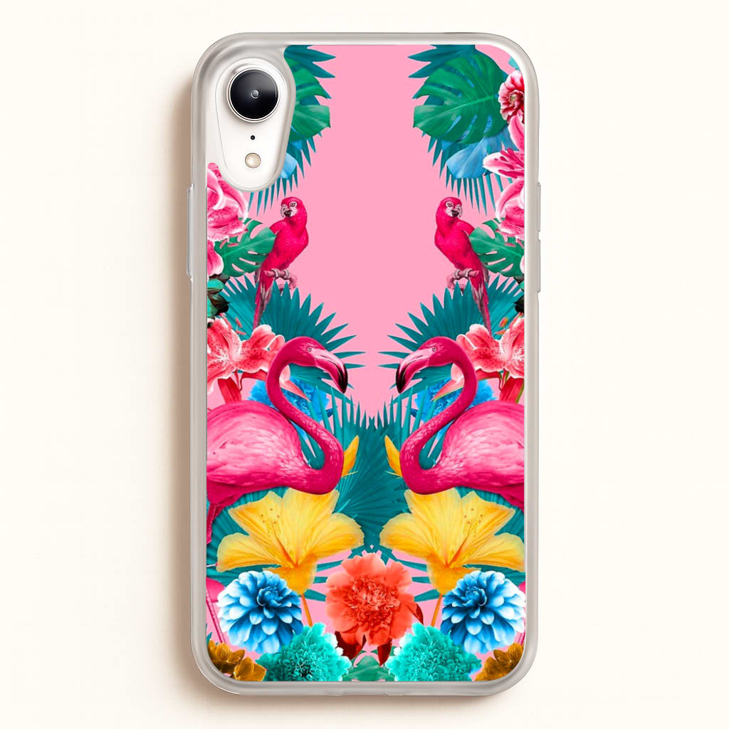 Flamingo and Tropical garden - Flamingos Phone Case for iPhone XR