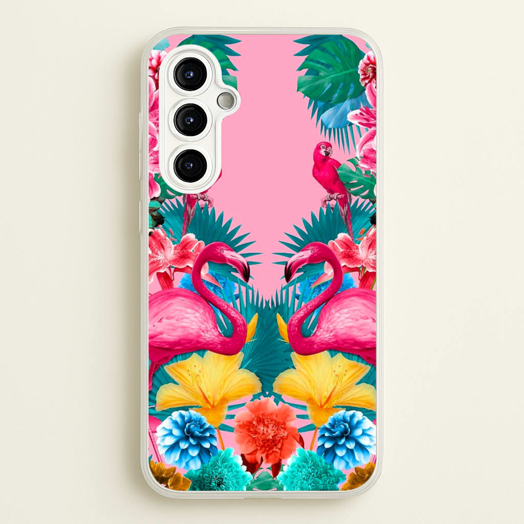 Flamingo and Tropical garden - Flamingos Phone Case for Galaxy A54