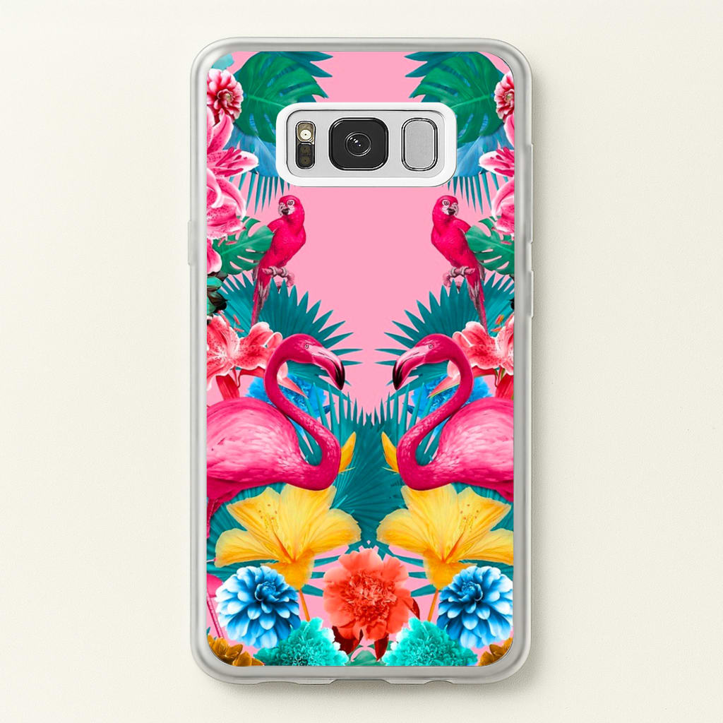 Flamingo and Tropical garden - Flamingos Phone Case for Galaxy S8