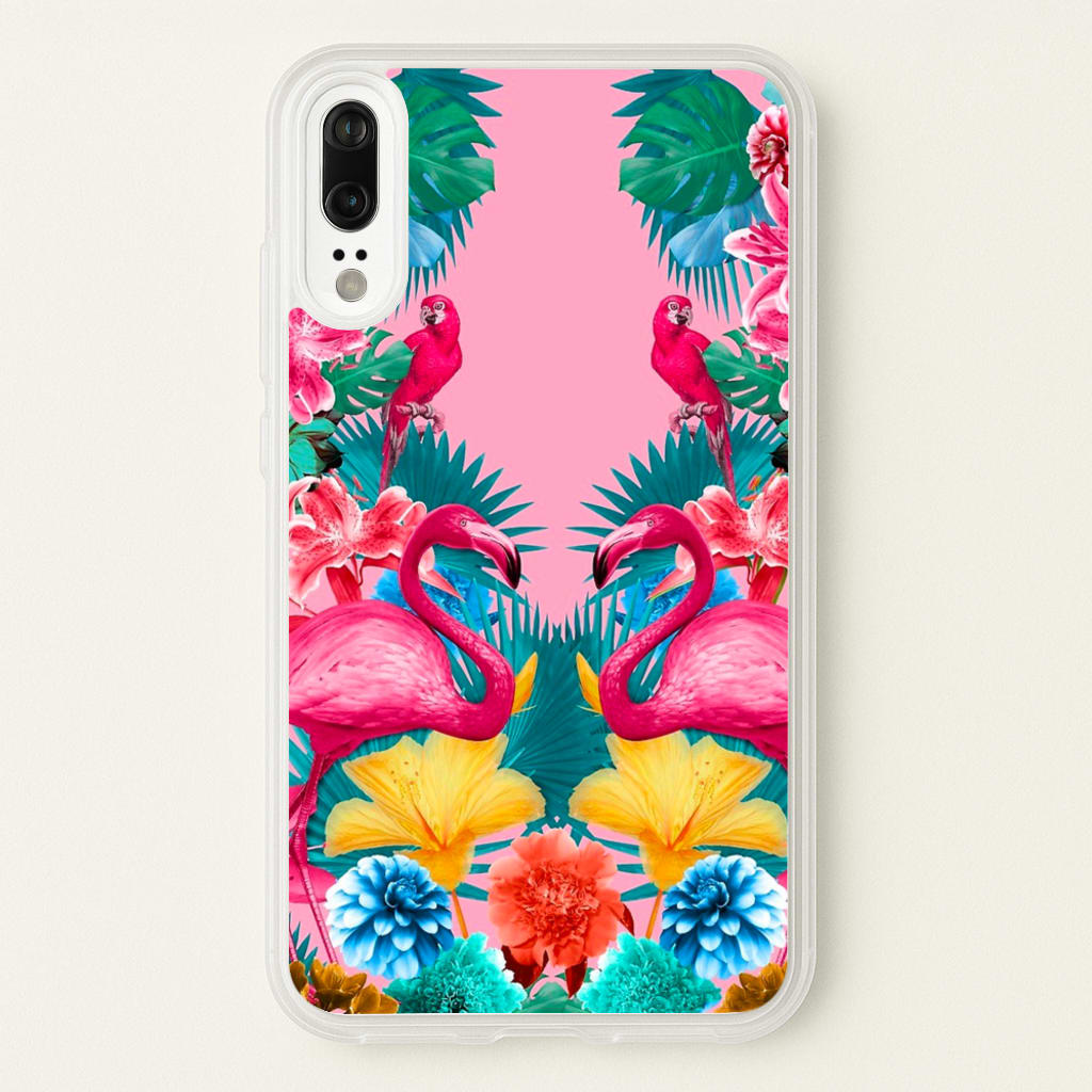 Flamingo and Tropical garden - Flamingos Phone Case for Huawei P20
