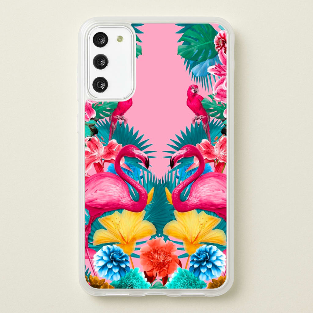Flamingo and Tropical garden - Flamingos Phone Case for Galaxy S20FE
