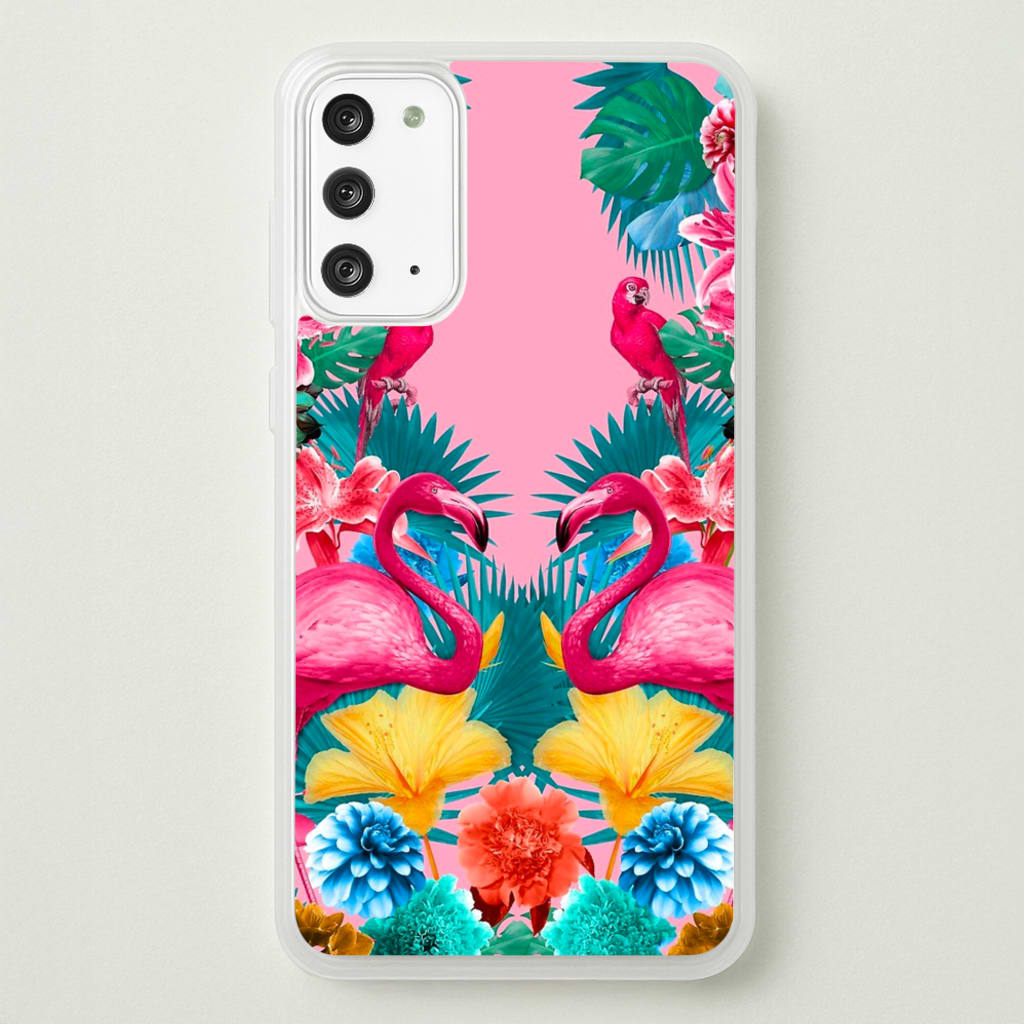Flamingo and Tropical garden - Flamingos Phone Case for Galaxy Note 20