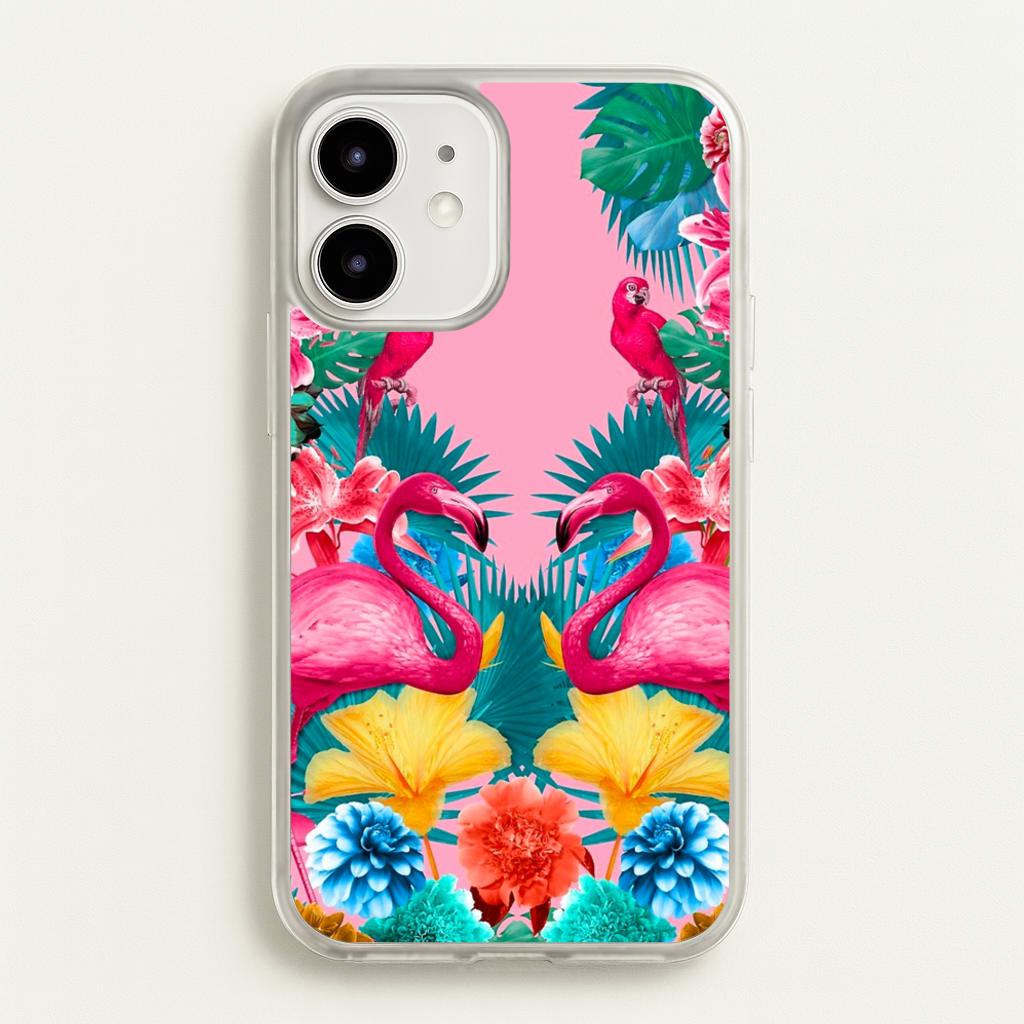 Flamingo and Tropical garden - Flamingos Phone Case for iPhone 12 Mini