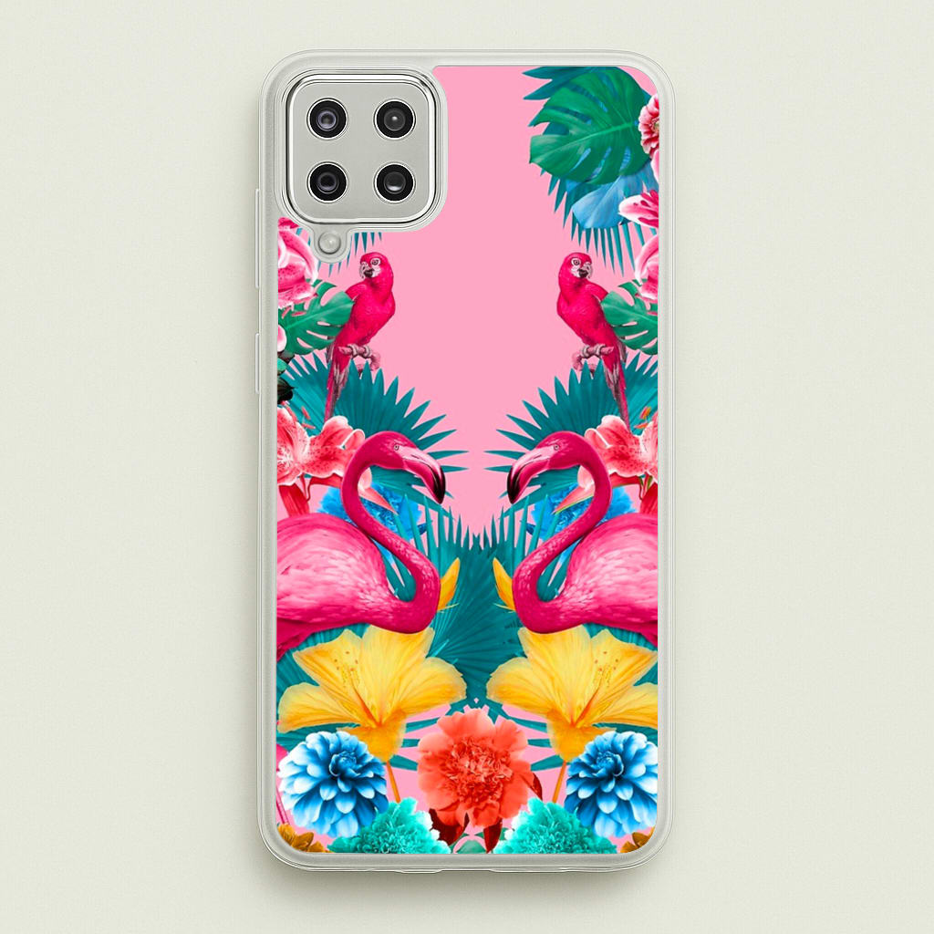 Flamingo and Tropical garden - Flamingos Phone Case for Galaxy A12