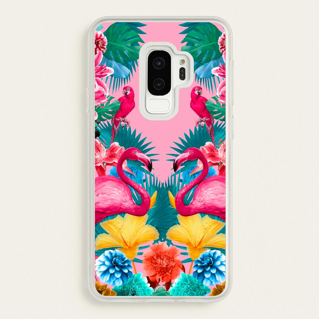 Flamingo and Tropical garden - Flamingos Phone Case for Galaxy S9 Plus