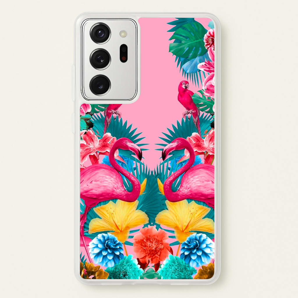 Flamingo and Tropical garden - Flamingos Phone Case for Galaxy Note 20 Ultra