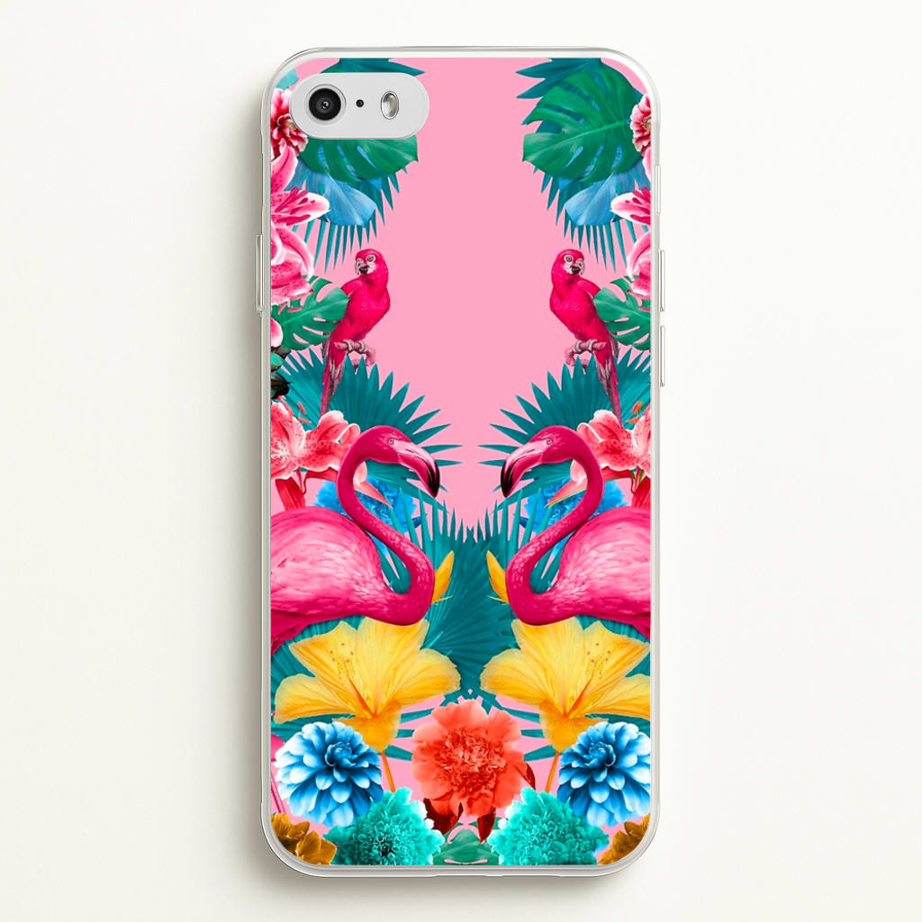 Flamingo and Tropical garden - Flamingos Phone Case for iPhone 5 / 5s / SE 2016
