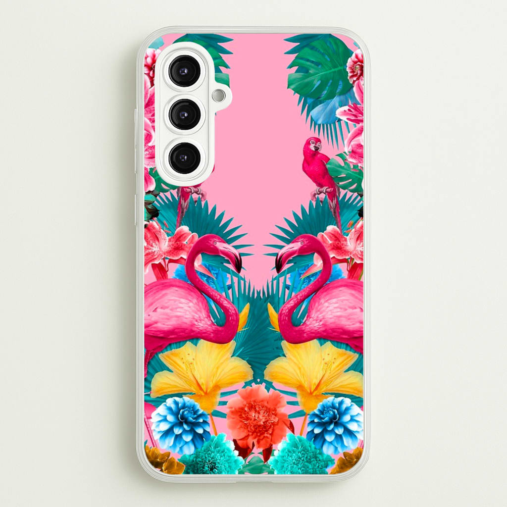 Flamingo and Tropical garden - Flamingos Phone Case for Galaxy A16