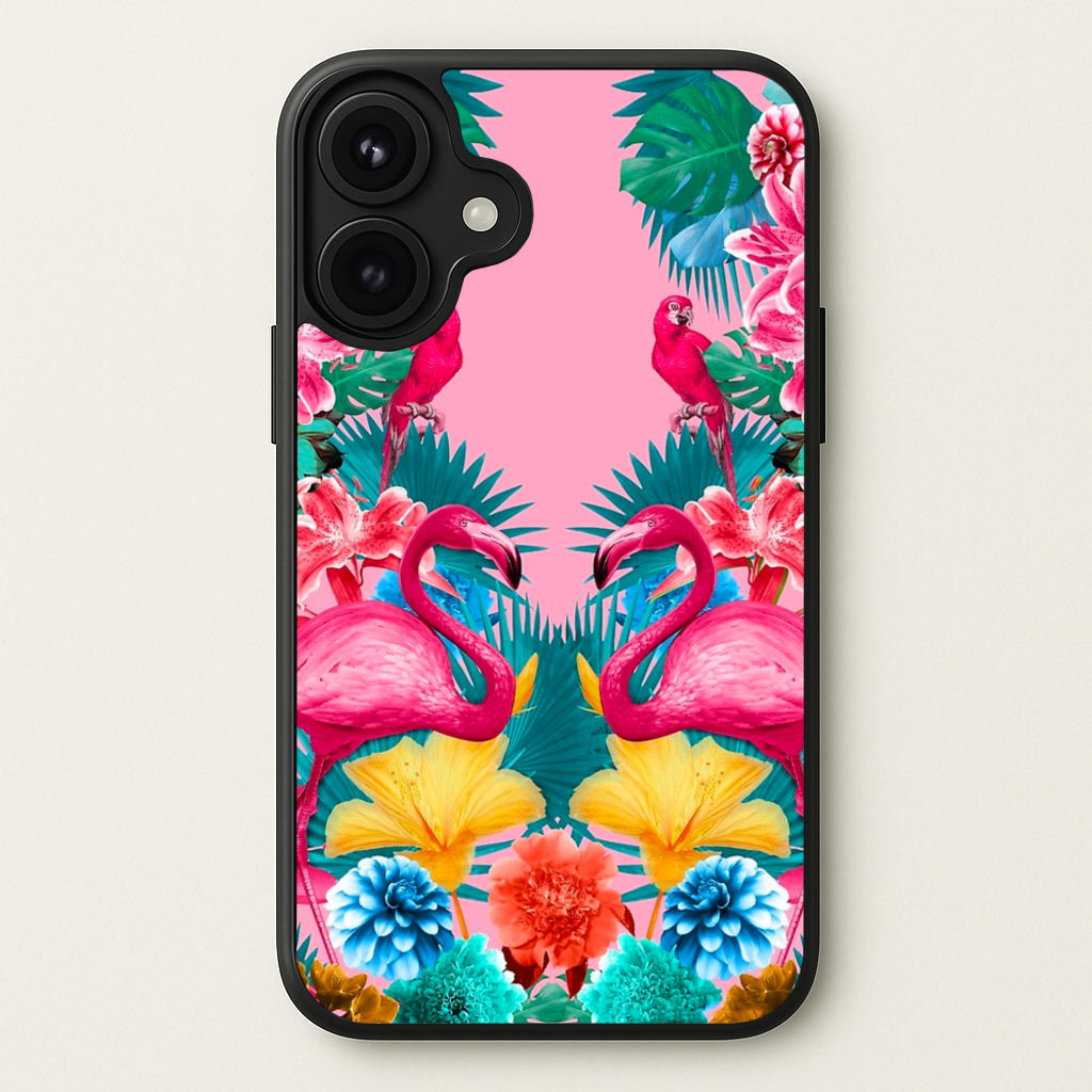 Flamingo and Tropical garden Phone Case for iPhone 17