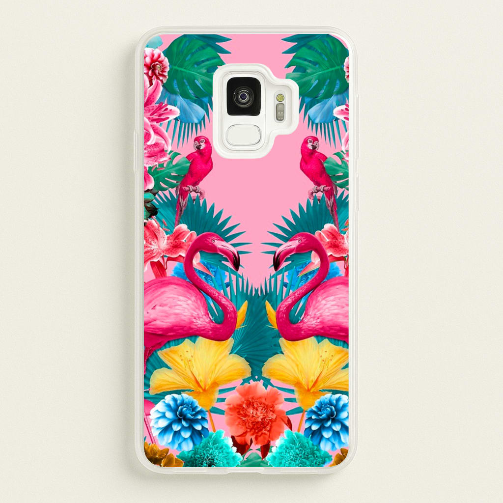 Flamingo and Tropical garden - Flamingos Phone Case for Galaxy S9