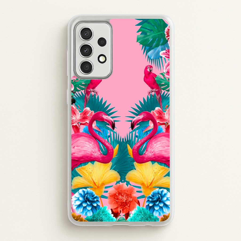 Flamingo and Tropical garden - Flamingos Phone Case for Galaxy A52 / A52s
