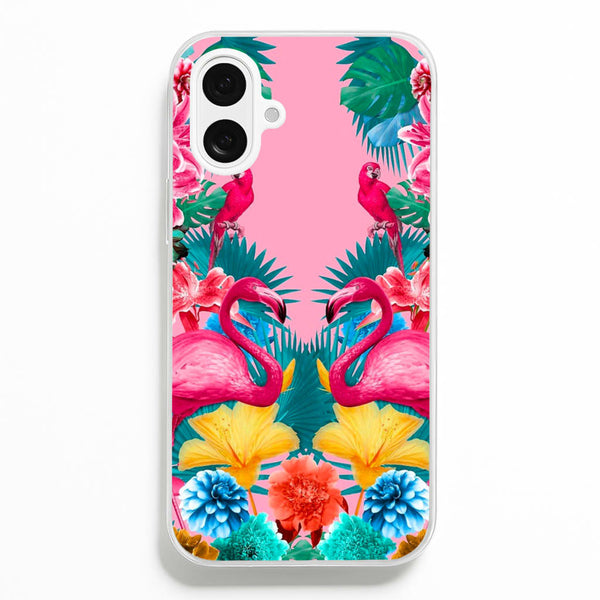 Flamingo and Tropical garden - Flamingos Phone Case for iPhone 16 Plus