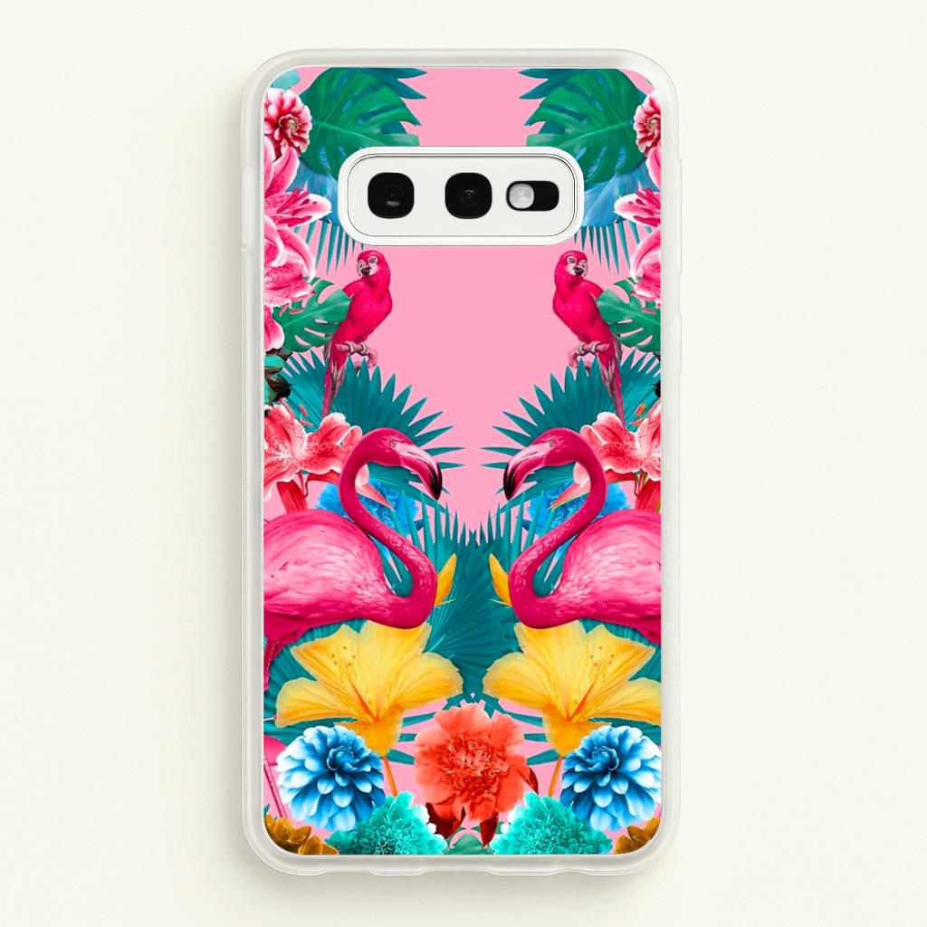 Flamingo and Tropical garden - Flamingos Phone Case for Galaxy S10e