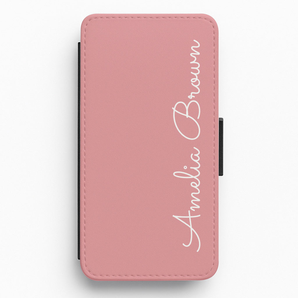 Dust Pink Personalised Flip / Wallet Phone Case