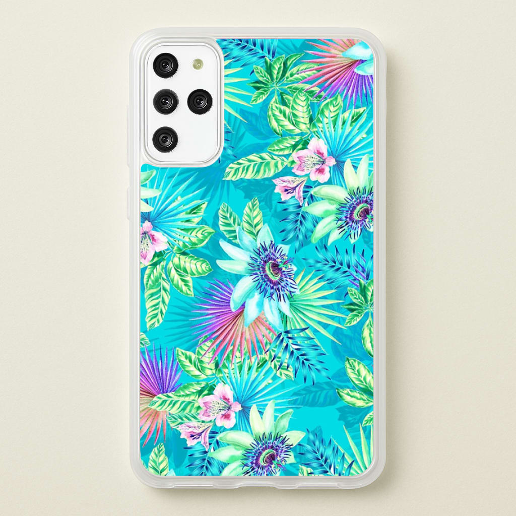Blue Floral Pattern - Floral Phone Case for Galaxy S20 Plus
