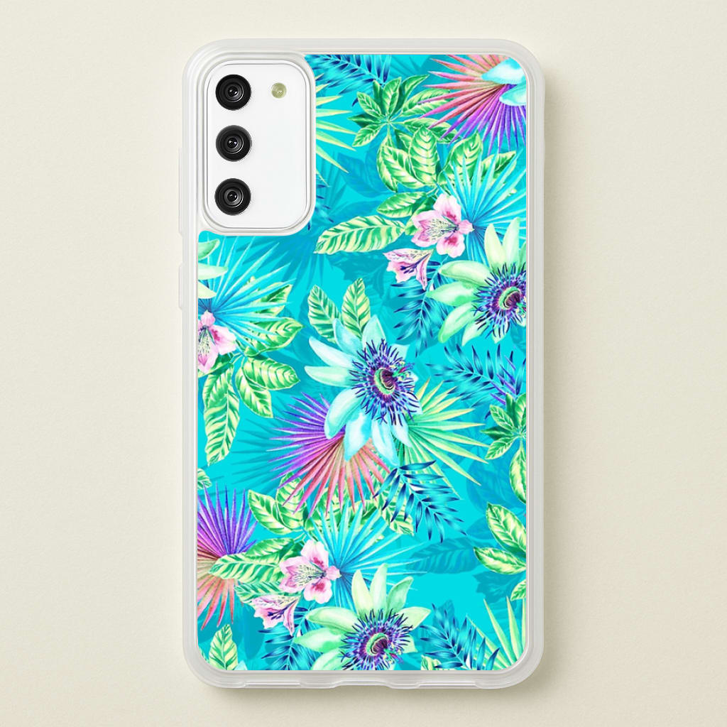 Blue Floral Pattern - Floral Phone Case for Galaxy S20FE