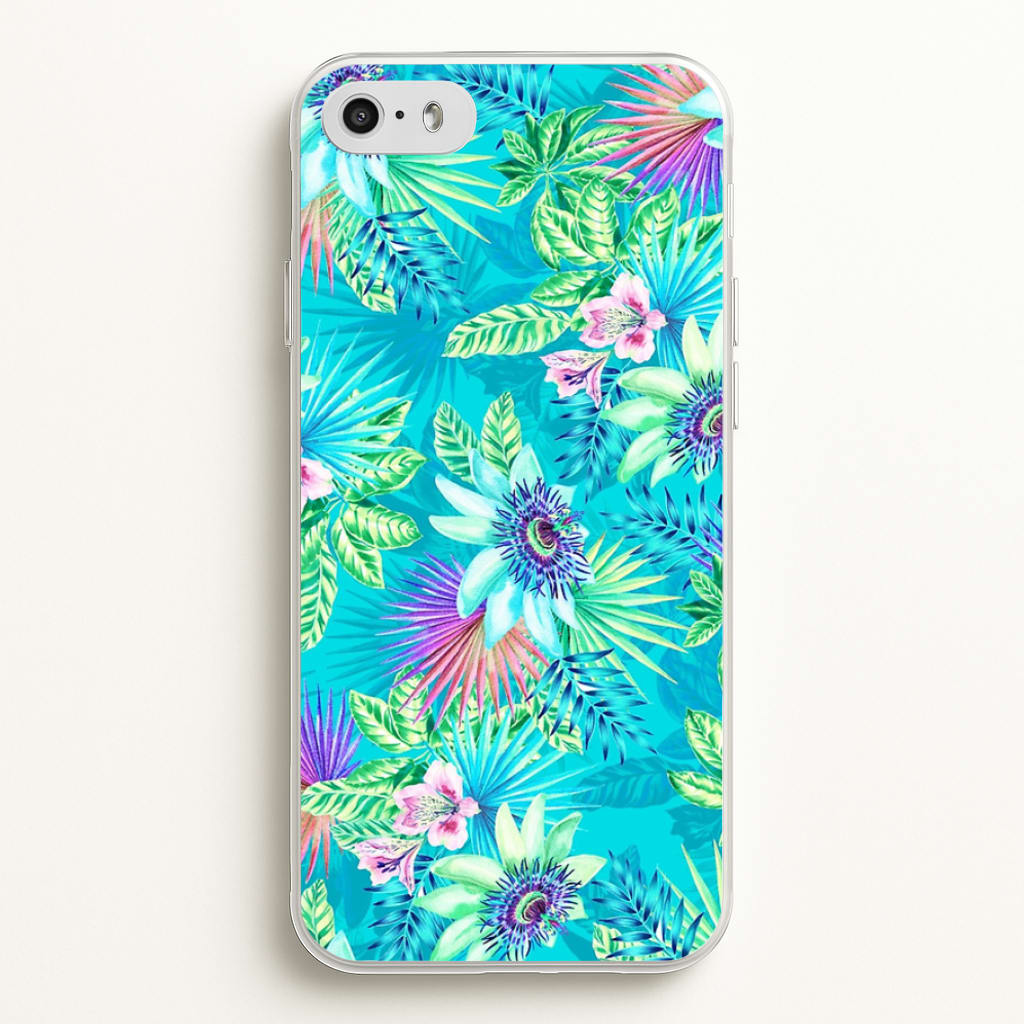 Blue Floral Pattern - Floral Phone Case for iPhone 5 / 5s / SE 2016