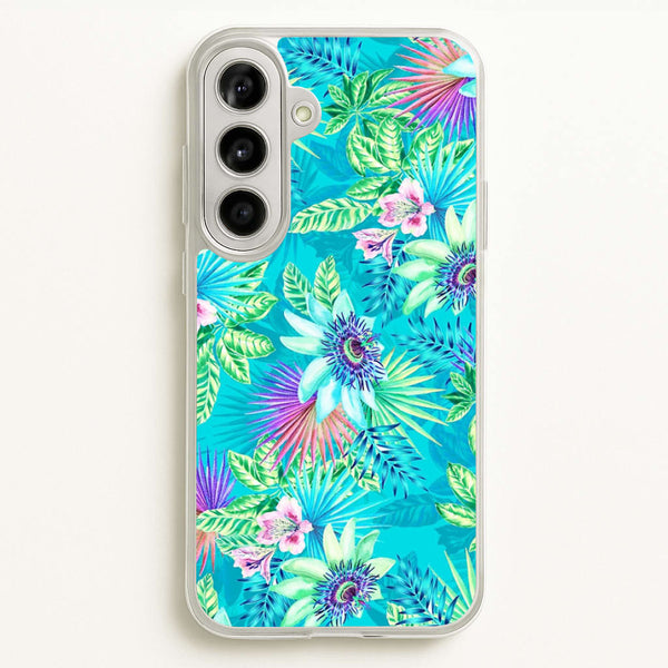 Blue Floral Pattern - Floral Phone Case for Galaxy A56